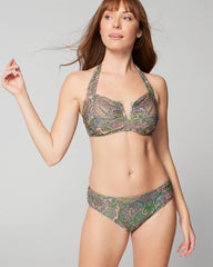 Soma / Ruched Bikini Bottom ORNAMENTAL PAISLEY G LIME