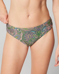 Soma / Ruched Bikini Bottom ORNAMENTAL PAISLEY G LIME