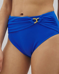 Soma / Pique Ole Shirred High-Waist Brief Bottom AZUR PARK