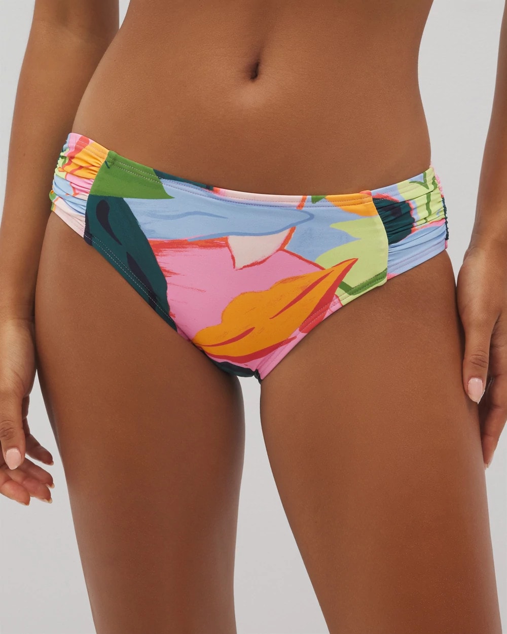 Soma / Soma Swim Ruched Bikini Bottoms FLIRTY FLORA DARK SEA