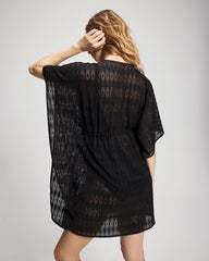 Soma / Sunkissed Crochet Chiffon Caftan BLACK
