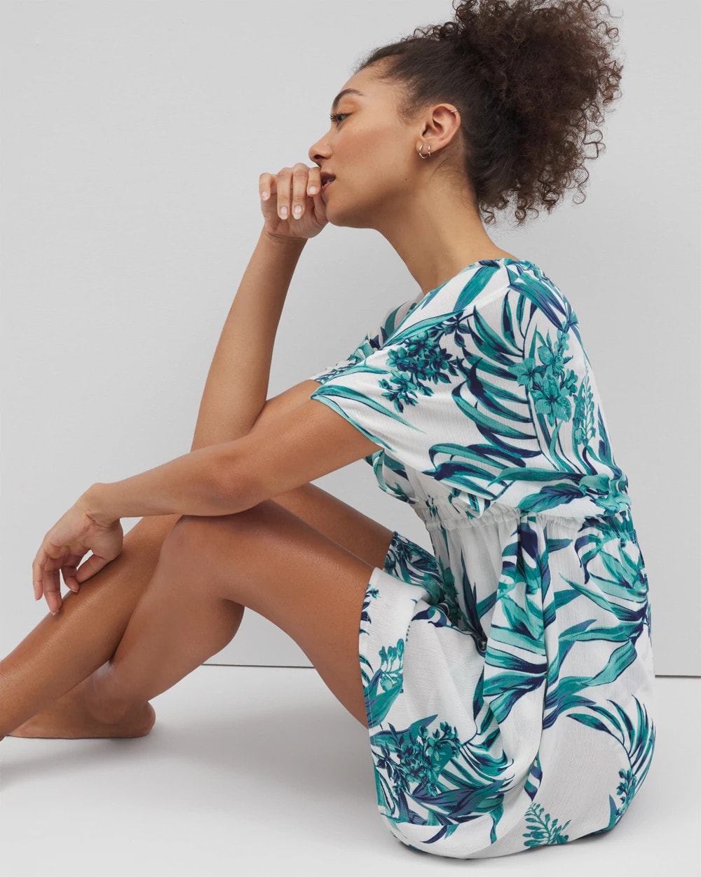 Soma / Rayon Crepe Cover Up PALM PERFECT COCONUT