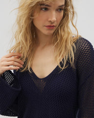 Soma / Cotton Crochet-Style Shift Cover-Up NIGHTFALL NAVY