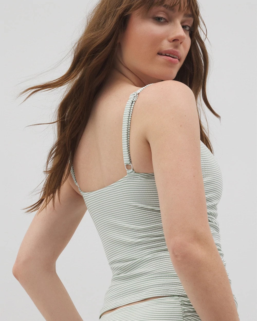 Soma / V-Wire Tankini Top GREEN SEERSUCKER