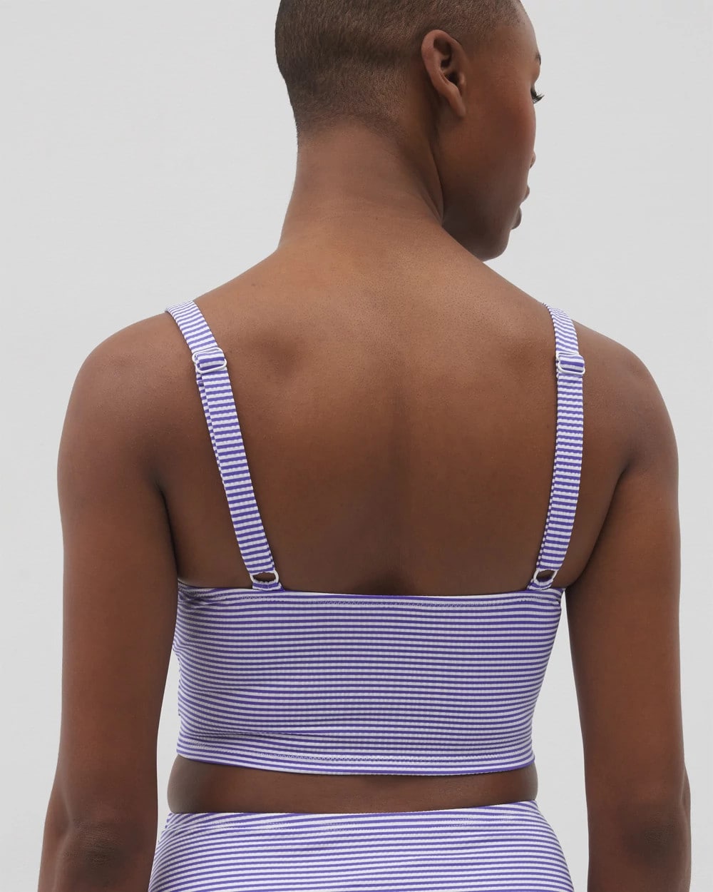 Soma / Seersucker V-Wire Cropped Bikini BLUE SEERSUCKER