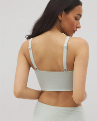 Soma / Seersucker V-Wire Cropped Bikini GREEN SEERSUCKER