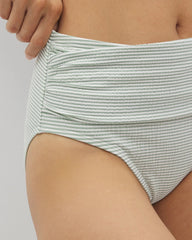 Soma / Seersucker High-Waist Bottoms GREEN SEERSUCKER