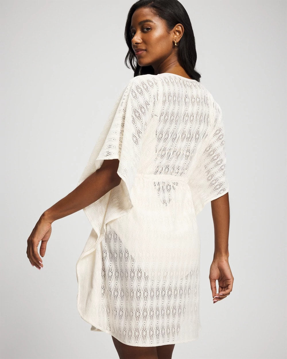 Soma / Sunkissed Crochet Chiffon Caftan COCONUT WATER
