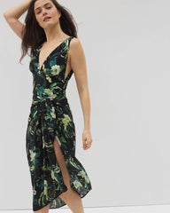 Soma / Rayon Crepe Pareo TROPICAL TWIST BLACK