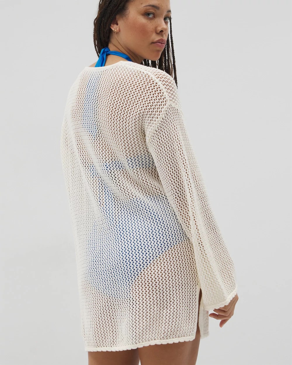 Soma / Cotton Crochet-Style Shift Cover-Up COCONUT