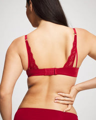 Soma / Perfect Coverage Convertible Bra with Lace back PAINT THE TOWN RED