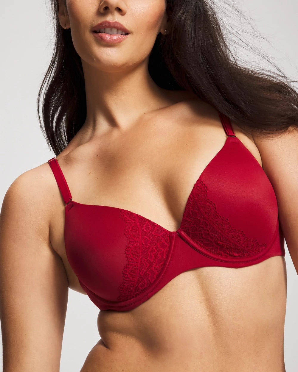 Soma / Perfect Coverage Convertible Bra with Lace back PAINT THE TOWN RED
