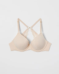 Soma / Perfect Coverage Convertible Bra with Lace back PALE SAND